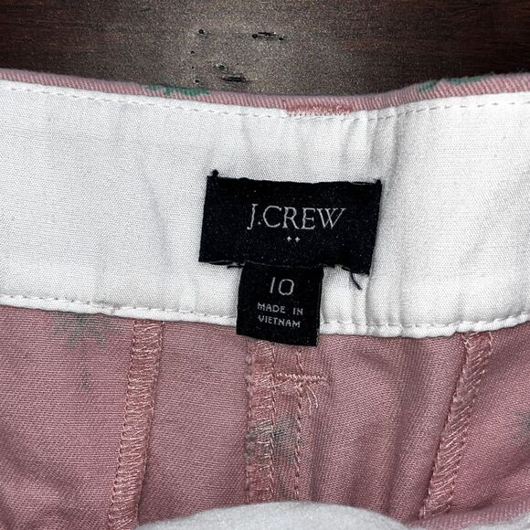 J Crew Shorts Womens 10 Pink Preppy Pocket Chino Ladies Casual Palm Tree 🌴 - Picture 4 of 6